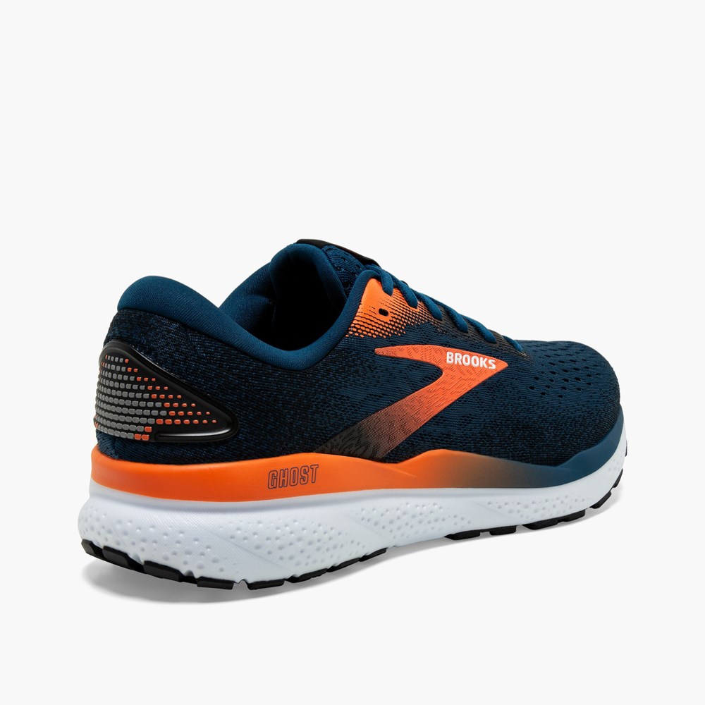 Chaussures Running Route Brooks Ghost 16 Bleu Noir Homme | YEE-8531799